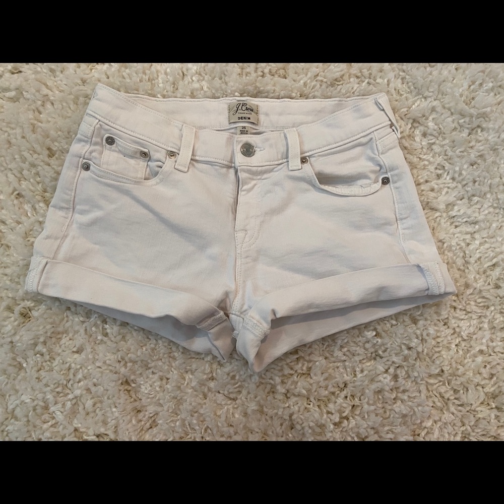 J CREW WHITE DENIM SHORTS
